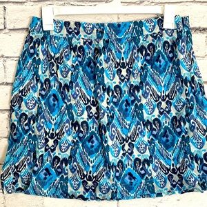 GH Bass Blue Tribal Ikat Print Skirt size 10 NWT